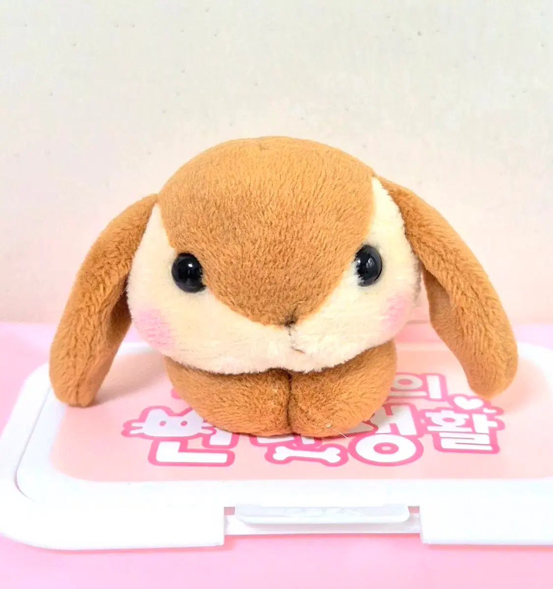 고전 빈티지 어뮤즈 아뮤즈 포테우사 브라운 갈색 베이지 롯삐 롯피 집게 누운 마스코트 인형 키링