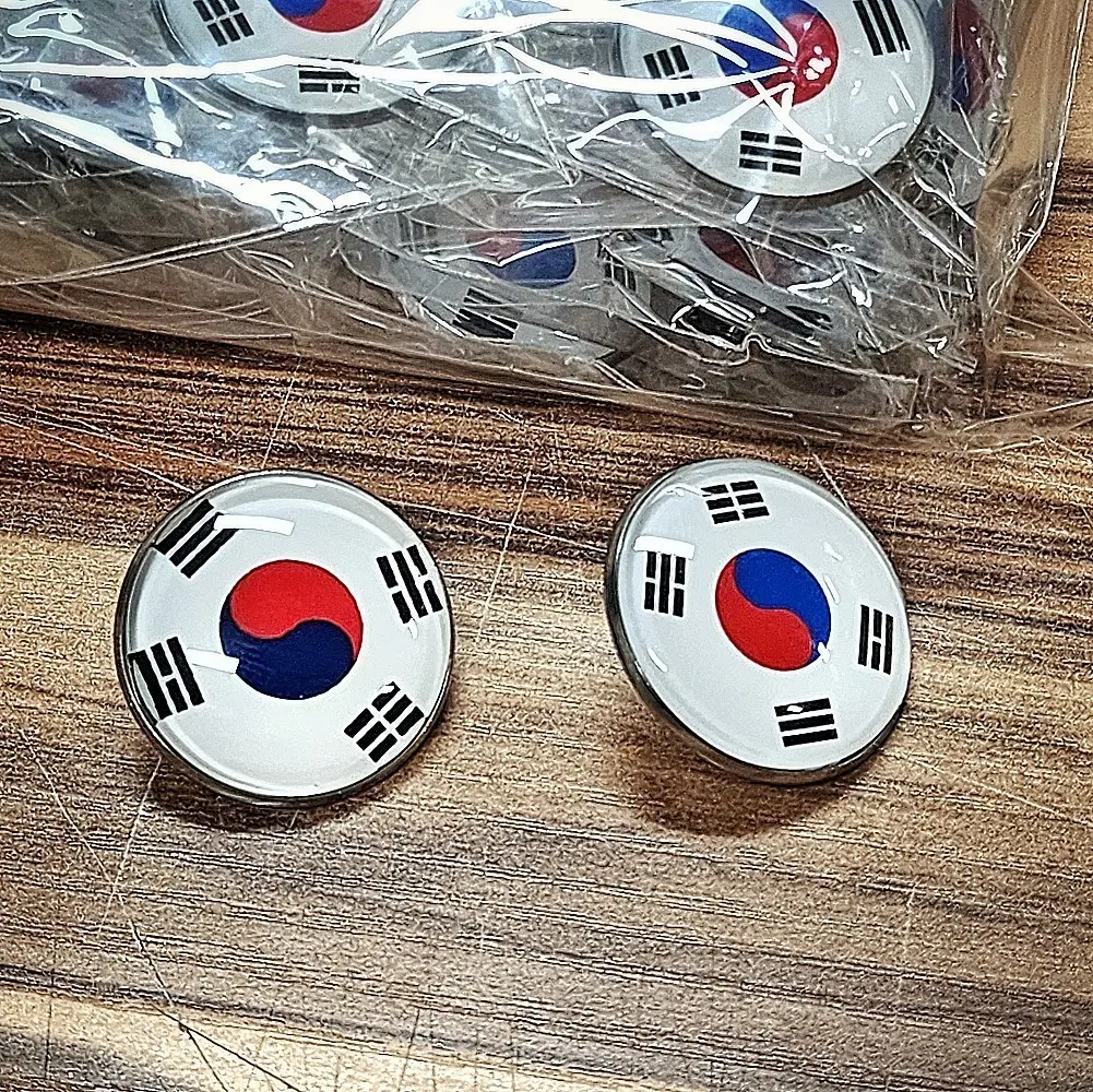 [배지] 태극기 3D 원형 브로치 스텐레스 뱃지 / 지름31mm