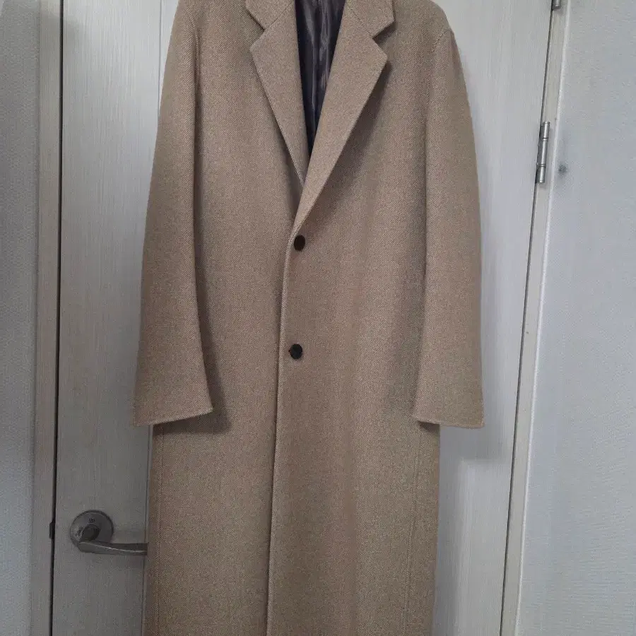 [48] 마마가리 싱글 로브 코트 트윌베이지
