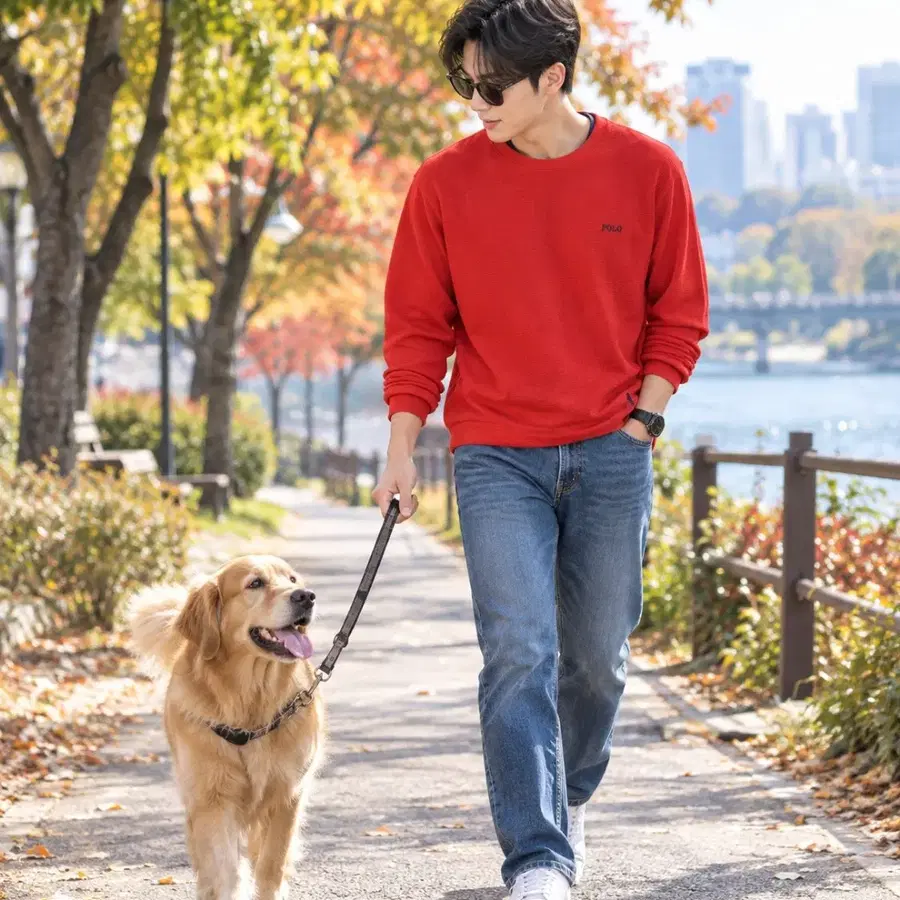 폴로 POLO 와플 면 롱슬리스 택L