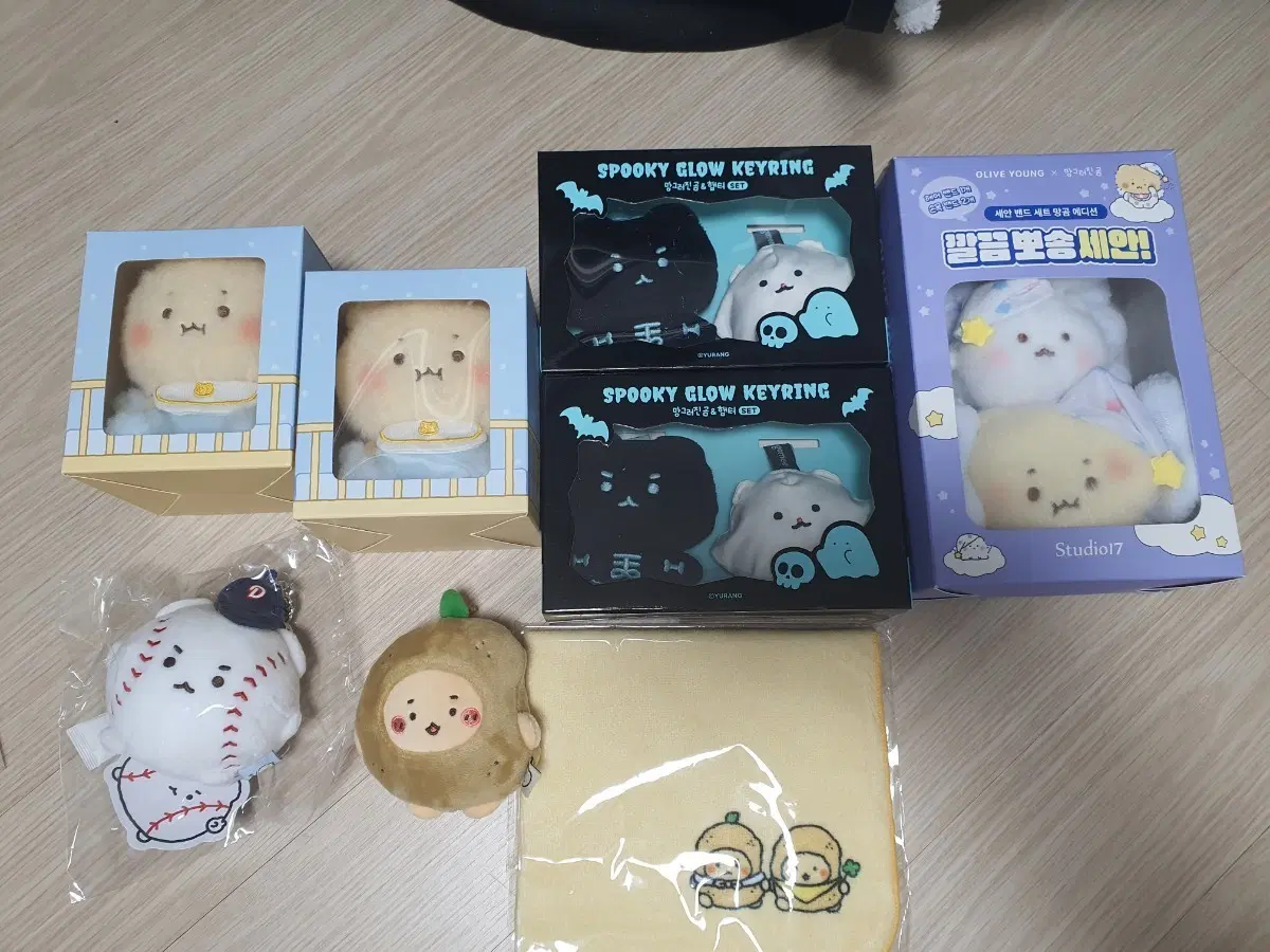 인형 망그러진 곰 망곰 망그러진 햄터 세안밴드 손수건 두산 콜라보 키티 핑구 먼작귀 치이카와