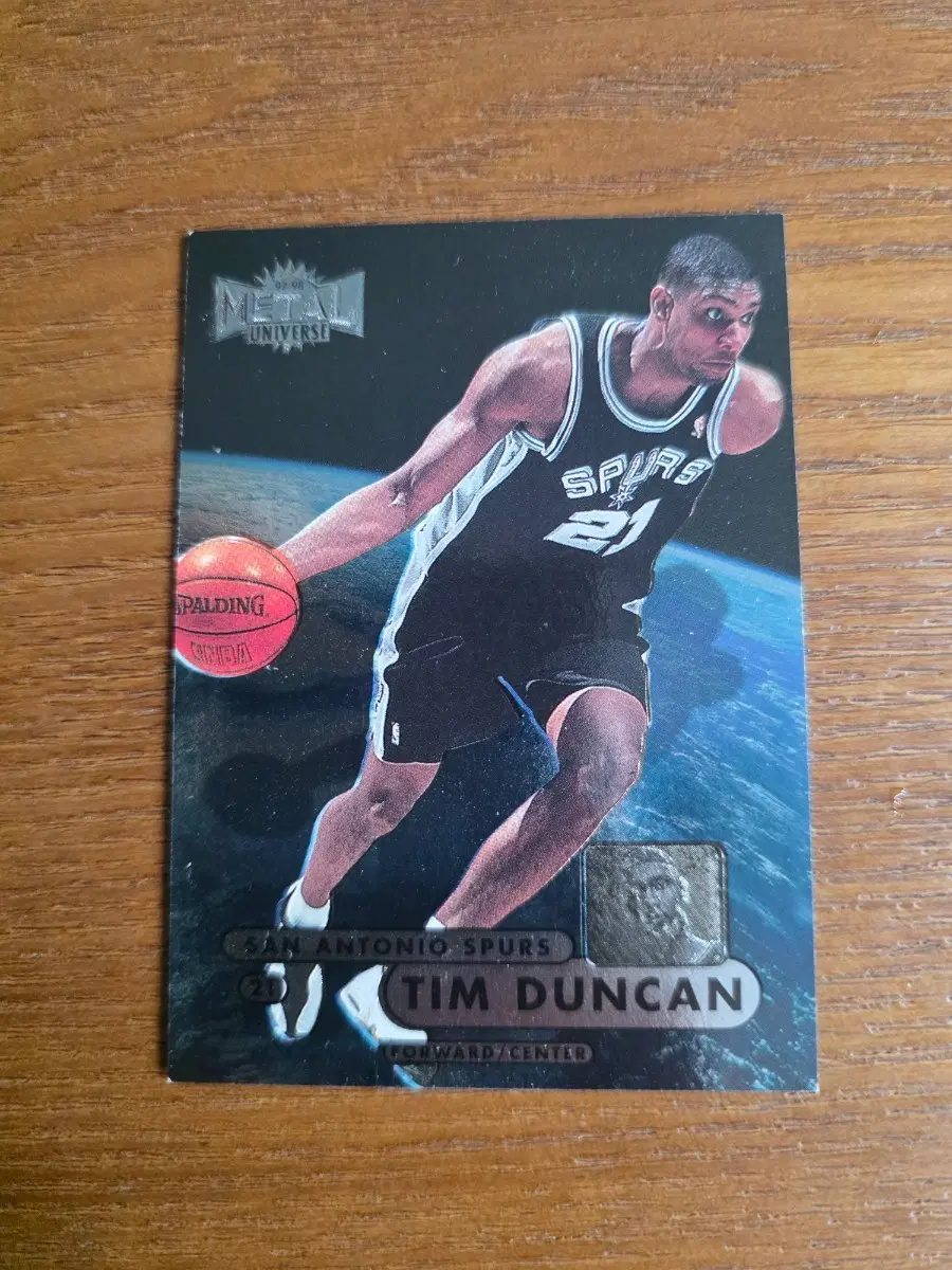 metal tim duncan universe 1997-98 rookie spurs