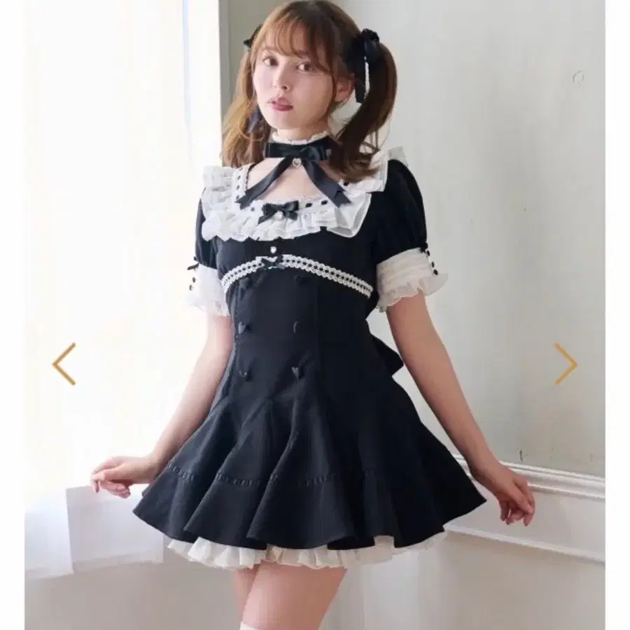 ((정품)) 양산형 지뢰계 양지뢰 리즈리사 시어 프릴 셋업 블랙