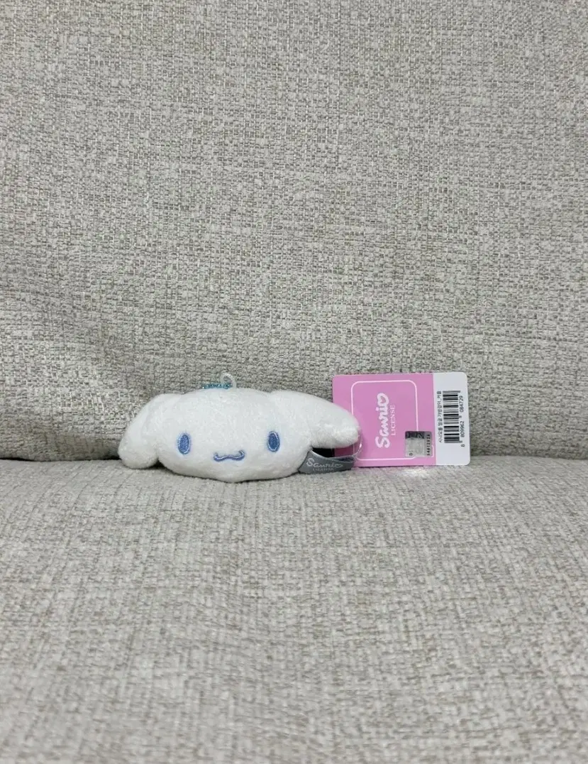 정품 산리오 시나모롤 얼굴 5cm 키링 인형 가방고리 열쇠고리