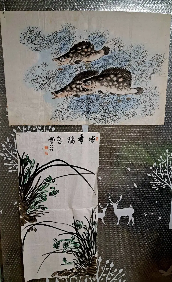 동양화 두점