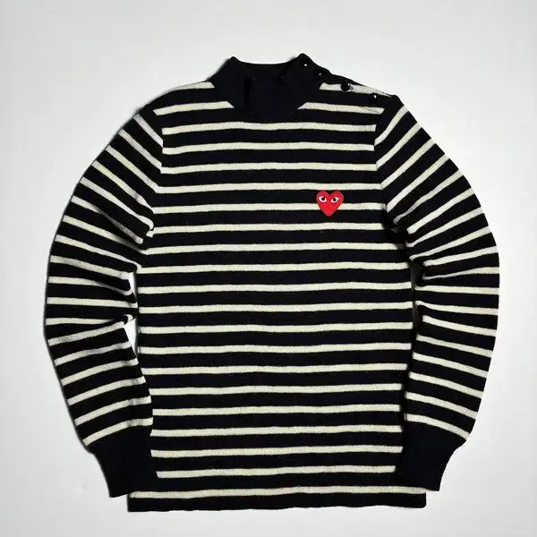 꼼데가르송 15AW 하트와펜 버튼 스트라이프 니트 R3922