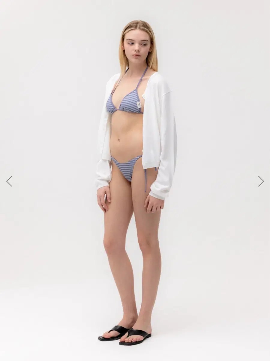 glowny G encore stripe bikini_dust blue
