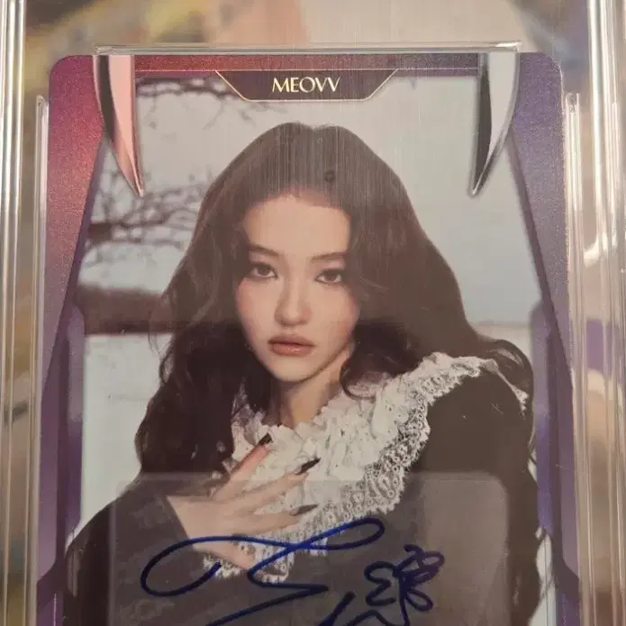 MEOVV ELLA 친필 싸인 한정판 퍼플 카드