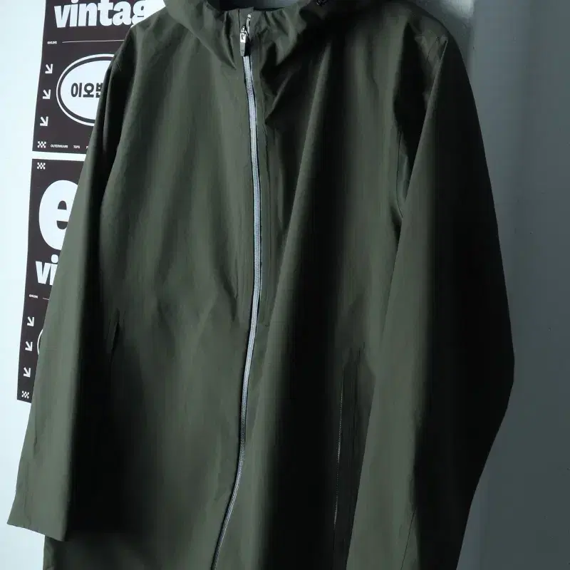(L-XL) 무지 집업 바람막이 점퍼자켓 카키 고프코어-H38336