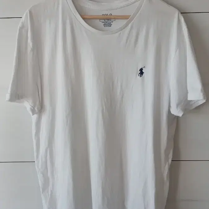 사용감있음 polo 폴로 랄프로렌 커스텀 슬림핏 반팔티 M 화이트