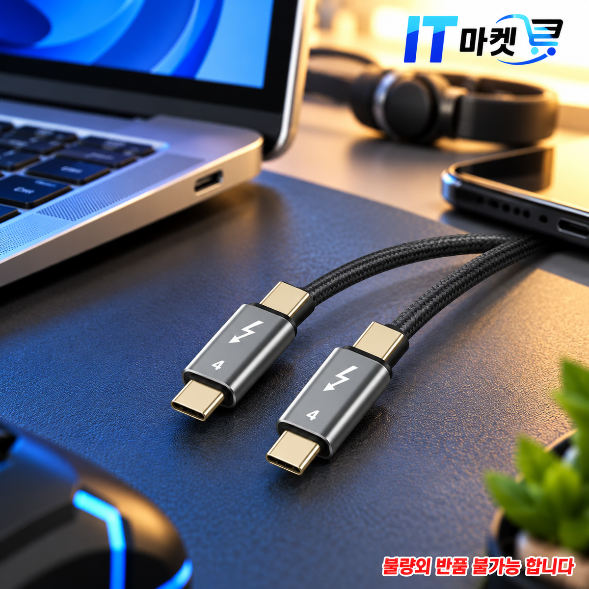 [딜러직판가/새상품]USB C타입 PD 썬더볼트4 케이블 1m 40Gbps 100W 8K@60Hz