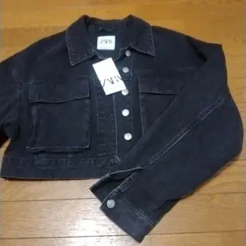 ZARA 데님 자켓 블랙