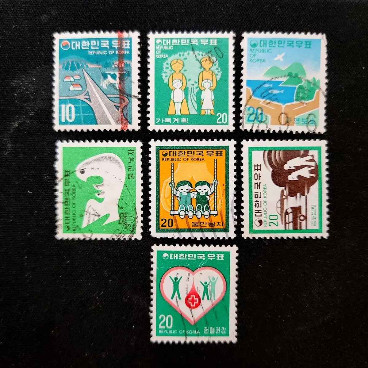 1973-9 1차 선장시리즈 7종(완) 사용제 보통우표