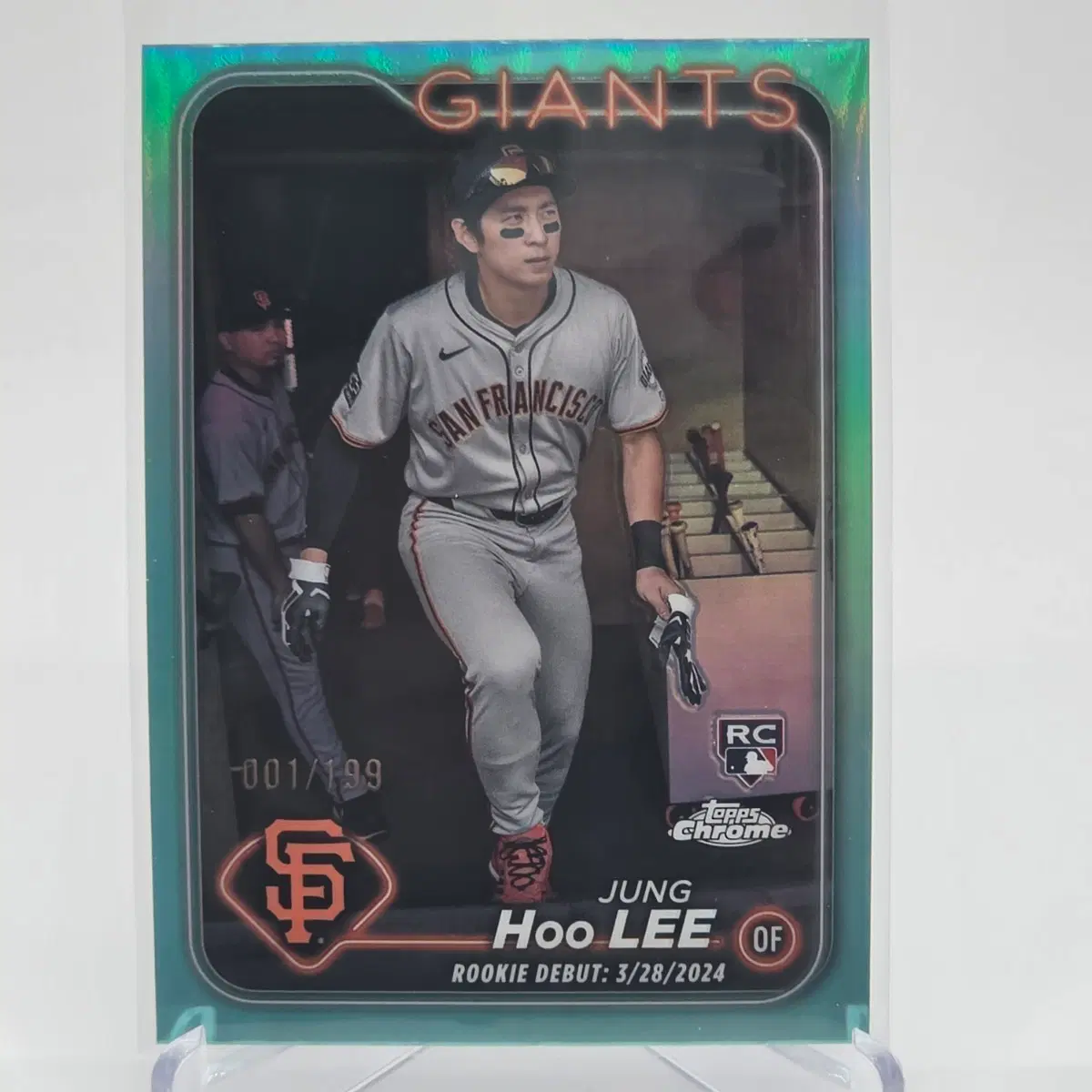 이정후 2024 Topps Chrome #USC185 Jung-Hoo Lee Rookie Aqua Refractor 1/199 (RC)