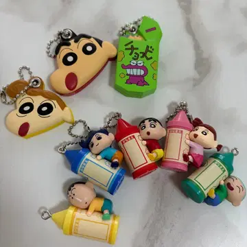 짱구는 못말려(크레용 신짱) 가챠가챠 이름 스윙, 거울 8점 세트 미사용