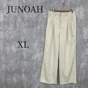JUNOAH 주노아 와이드 턱 치노 팬츠 아이보리 XL 빅 사이즈