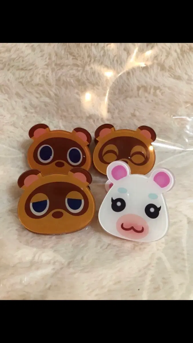 모동숲 아크릴 집게 4set