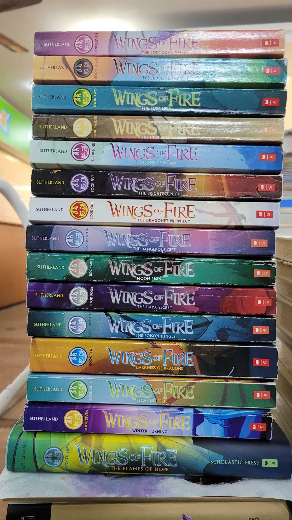 WINGS of FIRE 스콜라스틱 15권 세트 영어원서 중고책