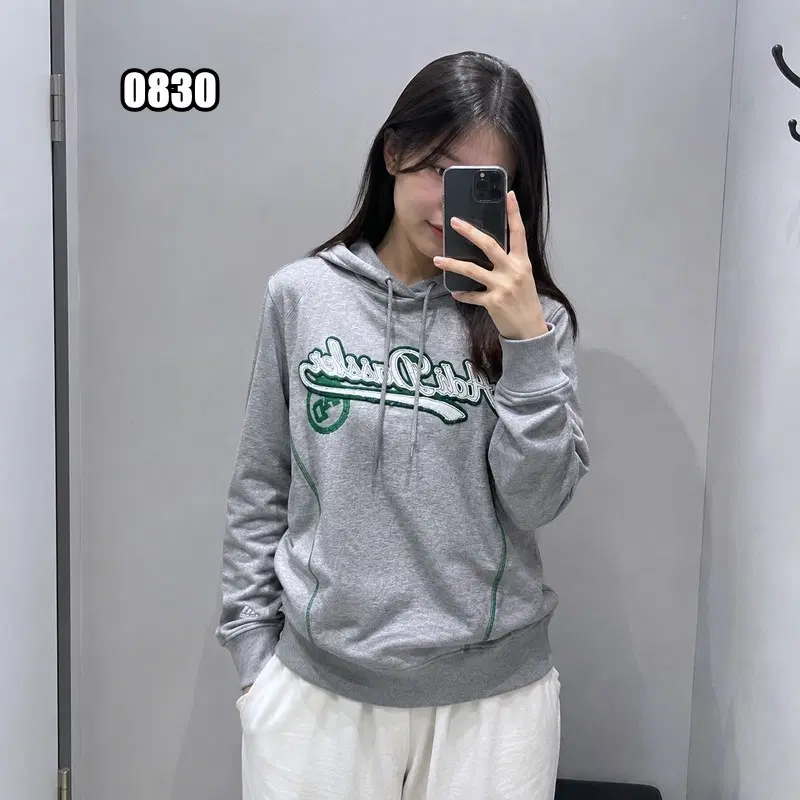 L 아디다스 아디 다슬러 레트로 자수 로고 후드티
