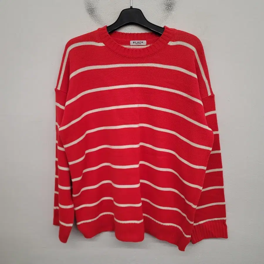 [115/3XL] BLACK 스트라이프 패턴 니트