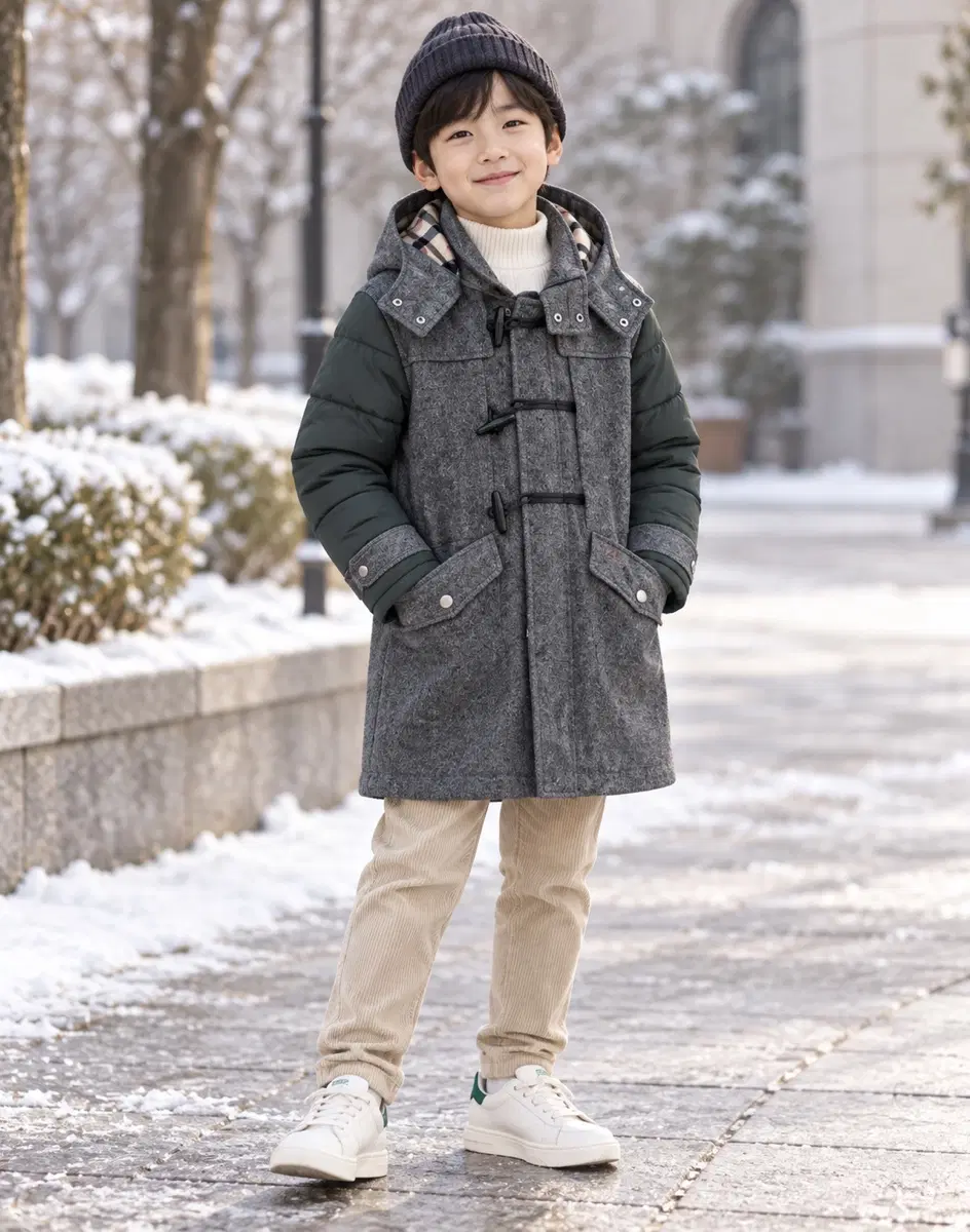 130사이즈 닥스키즈 코트 패딩코트 그린 정품 모직