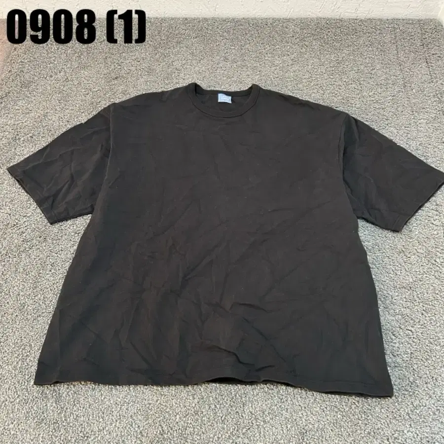 유핑 무지 티셔츠 블랙 xxl