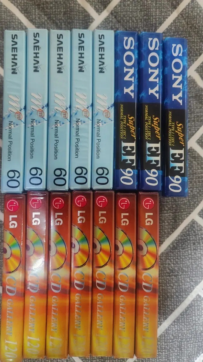 소니 슈퍼 EF90 / 새한 60분 / LG CD 갤러리 120분 카세트 테이프 세트