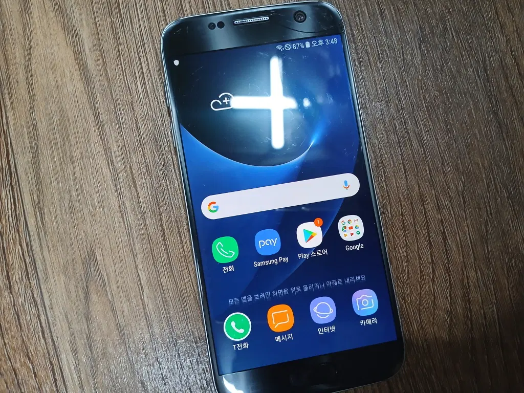 삼성 갤럭시 S7 SM-G930S 휴대폰 안드로이드8 액정위 실금 - 4