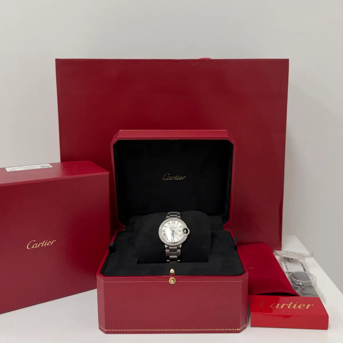 까르띠에 발롱블루 36MM 다이아 시계 (W4BB0023)