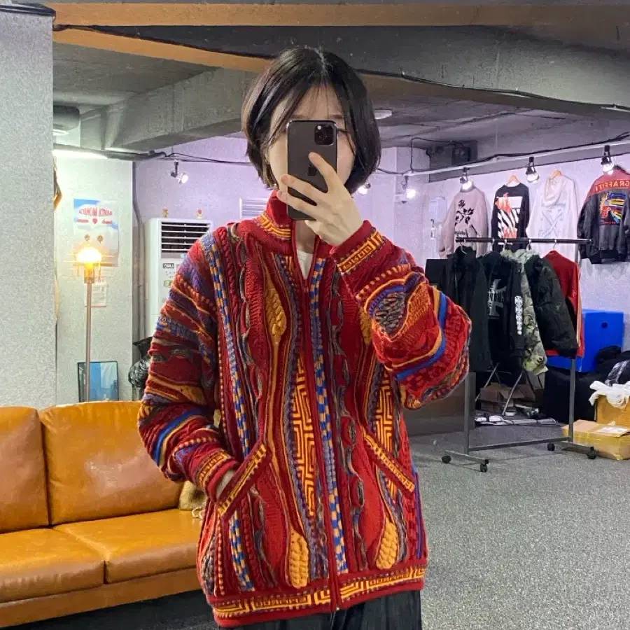 오스트레일리아 빈티지 노르딕 니팅 집업 B5921