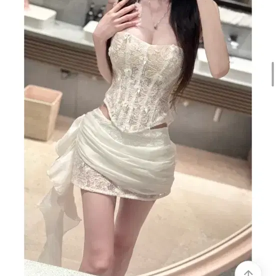 로즈무아 수입의류 레이스 코르셋탑+스커트 투피스