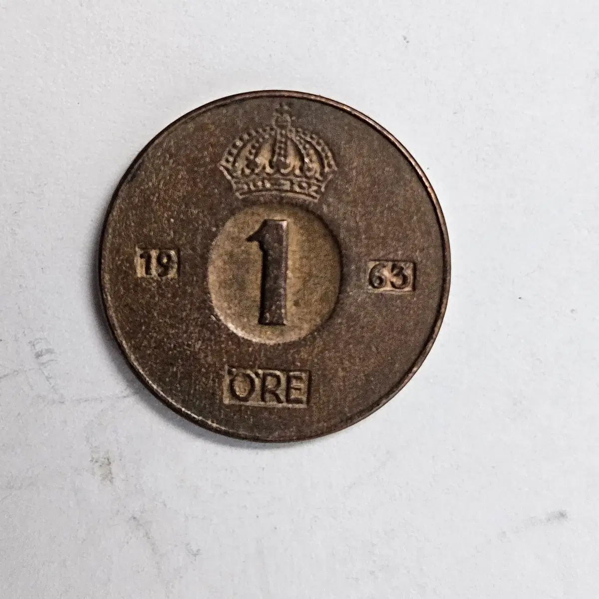 스웨덴 1963년 1 외레 단종 동전 MW86