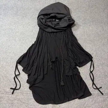 minsobi 판초 후드티 후드 블랙 그런지 y2k 퇴폐적 아열대