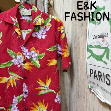 E&KFASHION 하와이 제조 아로하 셔츠 S 구제 의류 (2432)