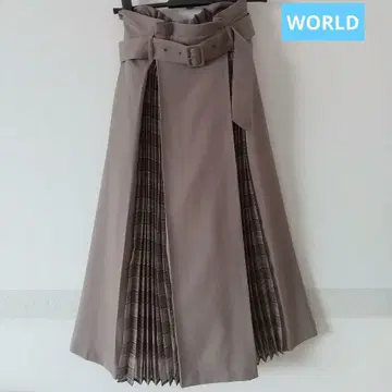 WORLD 개더 스커트(포켓 부착)