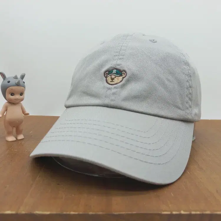 스파오 스테이블가먼츠 아메카지 곰돌이 코튼 볼캡 캡모자 그레이
