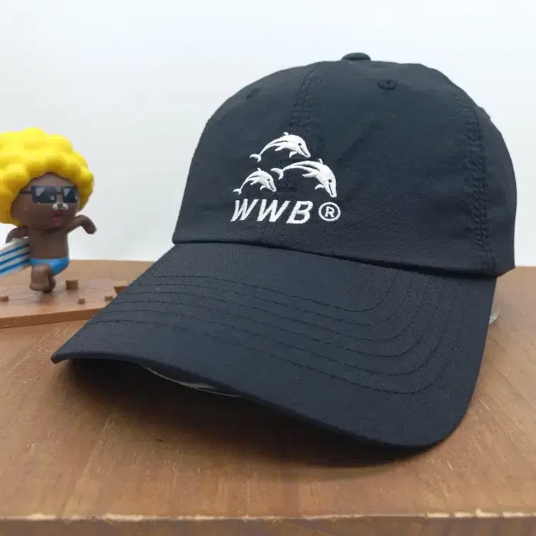 Volante 볼란테 WWB 돌고래 수영 파도 나일론 고프코어 짐웨어 볼캡 모자 블랙