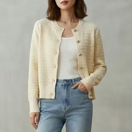 [F]멜본 라운드 가디건