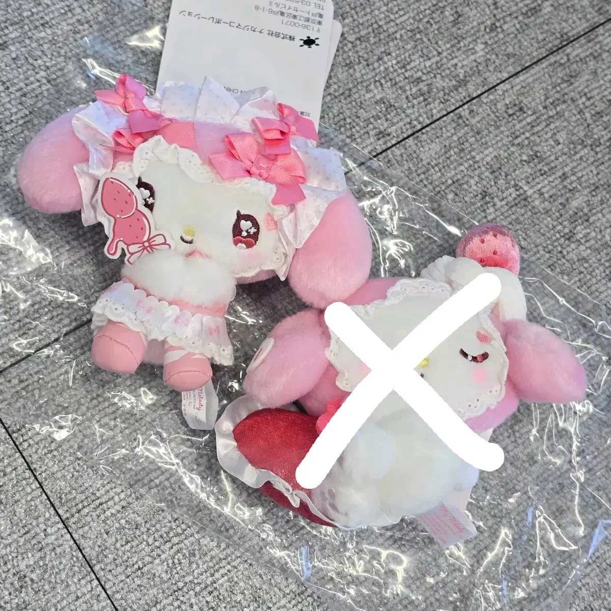 마이멜로디 나카지마 레이스 딸기 로리타 마스코트 인형