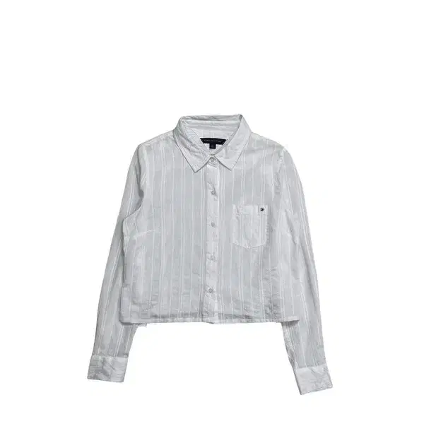 TOMMY HILFIGER 화이트 텍스처 스트라이프 셔츠 M