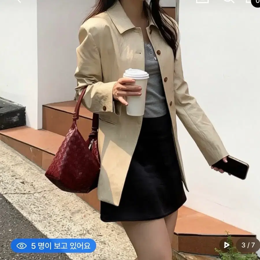 (정가24만원) 노머 Contour Shirt Jacket - Faux Leather ivory