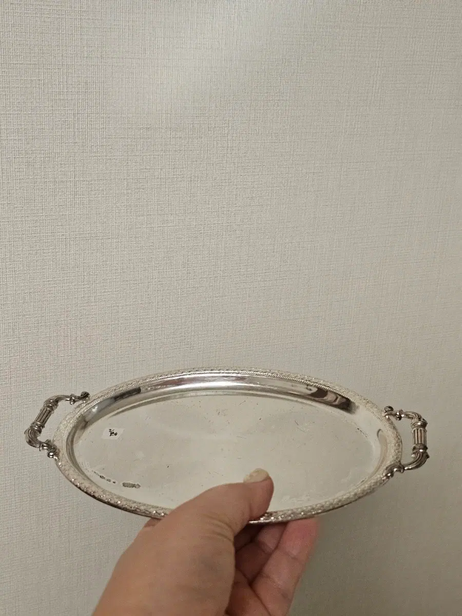 엔틱 빈티지 실버 플레이트 트레이 앤틱 장식 접시