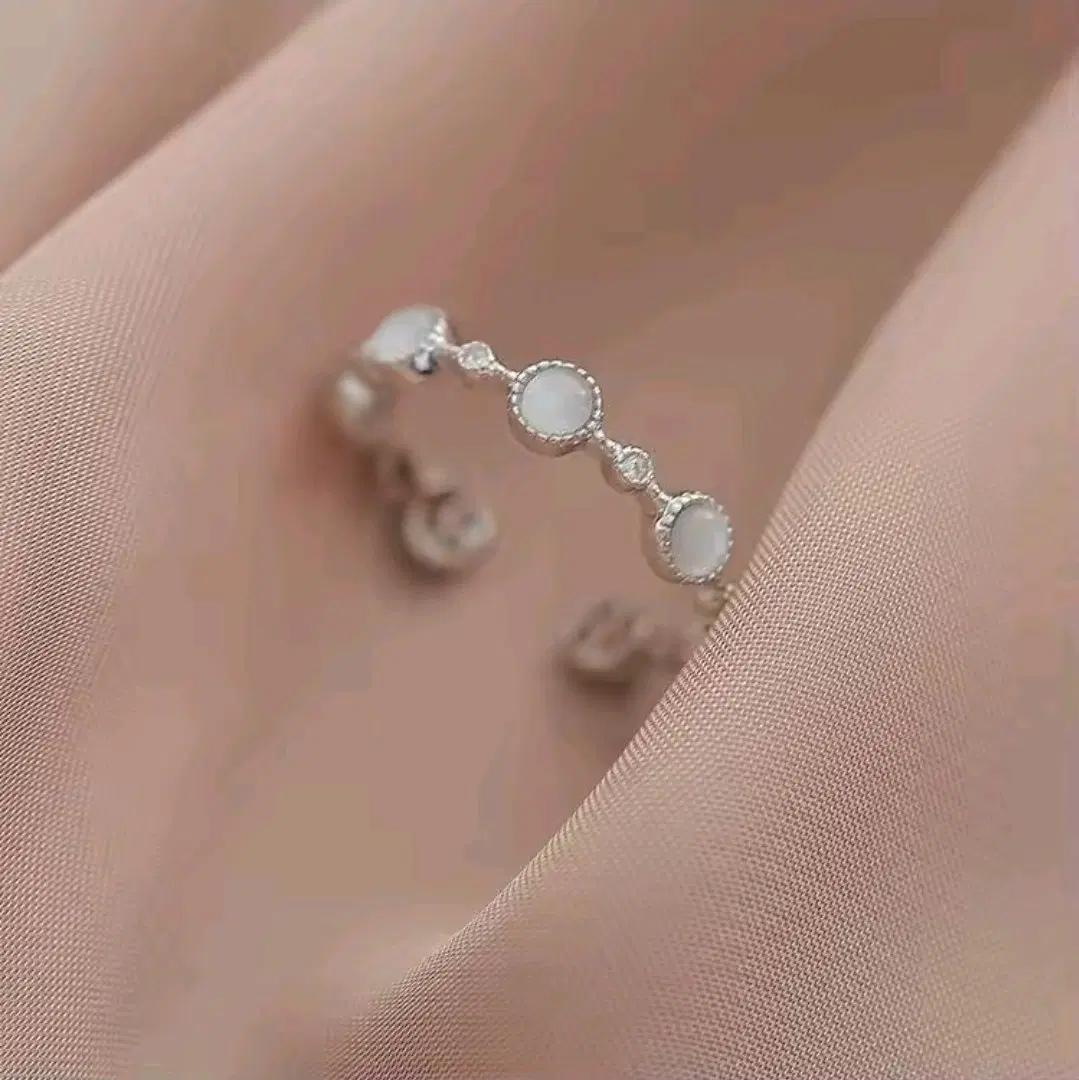 실버 오팔 큐빅 반지