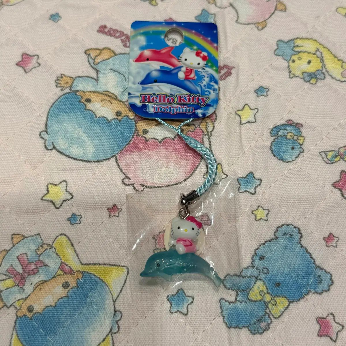 고전 헬로키티 수족관 한정 돌고래 키티 스트랩