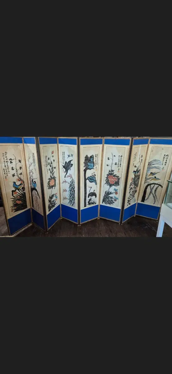 화조도그림 민화 진짜 옛날꺼 8폭