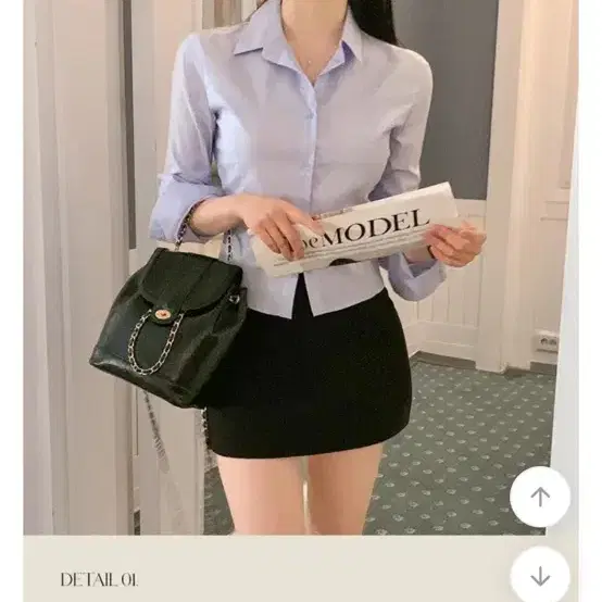 하이클레식 셔츠(스카이블루)