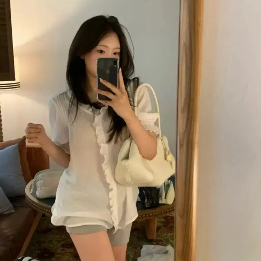 온드민 ondemin 퓨어 프릴 블라우스