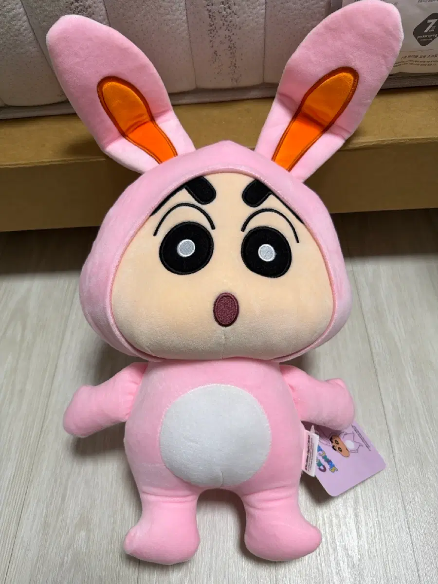 짱구 분홍색 토끼 중형 인형 (35cm)