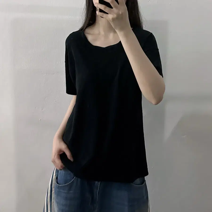 (M) 버버리 런던 블랙 반팔 티셔츠