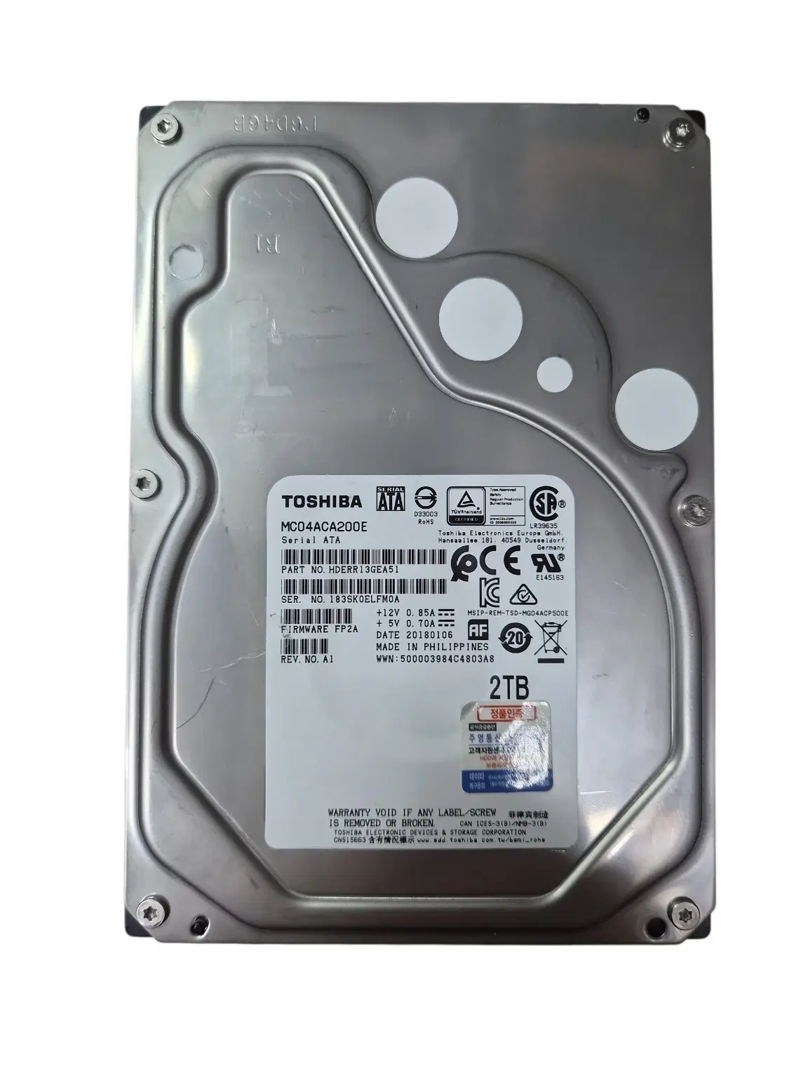 [도시바] 2TB(2000GB) 하드/ 3.5인치 SATA/ 5단계 검수!